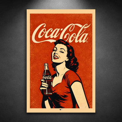 Red Soda Girl | Affiche Murale Rétro