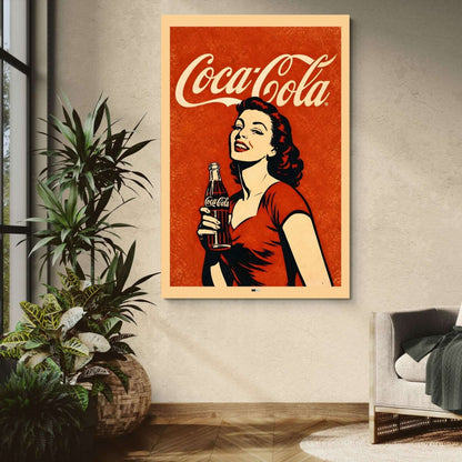 Red Soda Girl | Affiche Murale Rétro