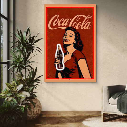 Red Soda Girl | Affiche Murale Rétro