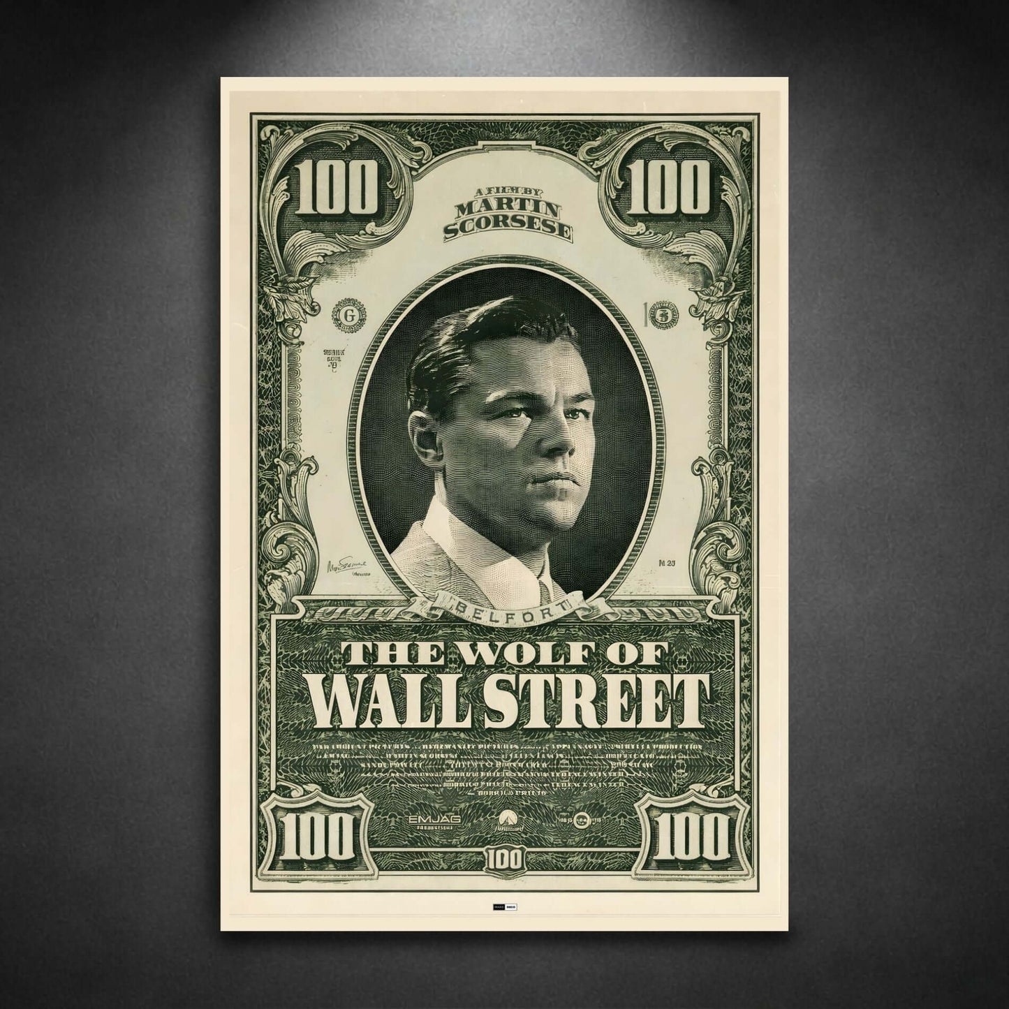 Wall Street Wolf | Cadre Lumineux Bureau Premium