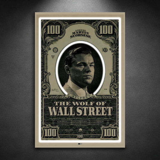 Wall Street Wolf | Cadre Lumineux Bureau Premium