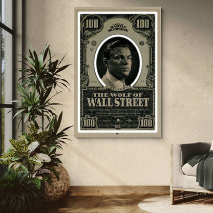 Wall Street Wolf | Cadre Lumineux Bureau Premium