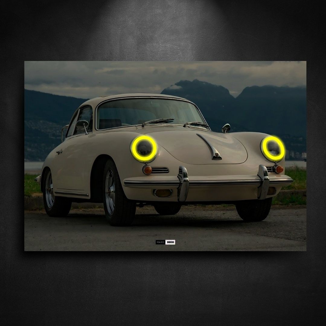Tableau Néon Porsche 356C Coupe-Marodeco
