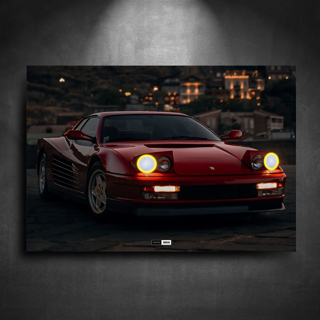 Tableau Néon Ferrari Testarossa-Marodeco