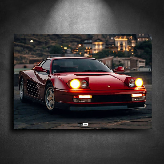 Tableau Néon Ferrari Testarossa-Marodeco