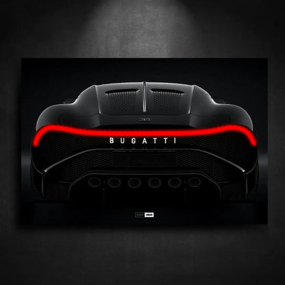 Tableau NÉON Bugatti La Voiture Noir - Marodeco
