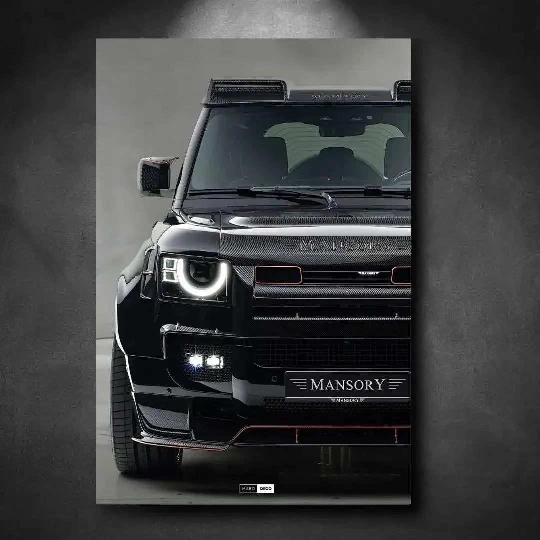 Tableau Land Rover Defender Black Edition en Plexiglass | Marodeco