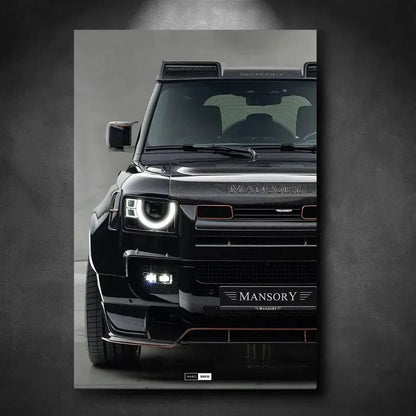 Tableau Land Rover Defender Black Edition en Plexiglass | Marodeco